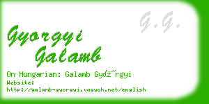 gyorgyi galamb business card